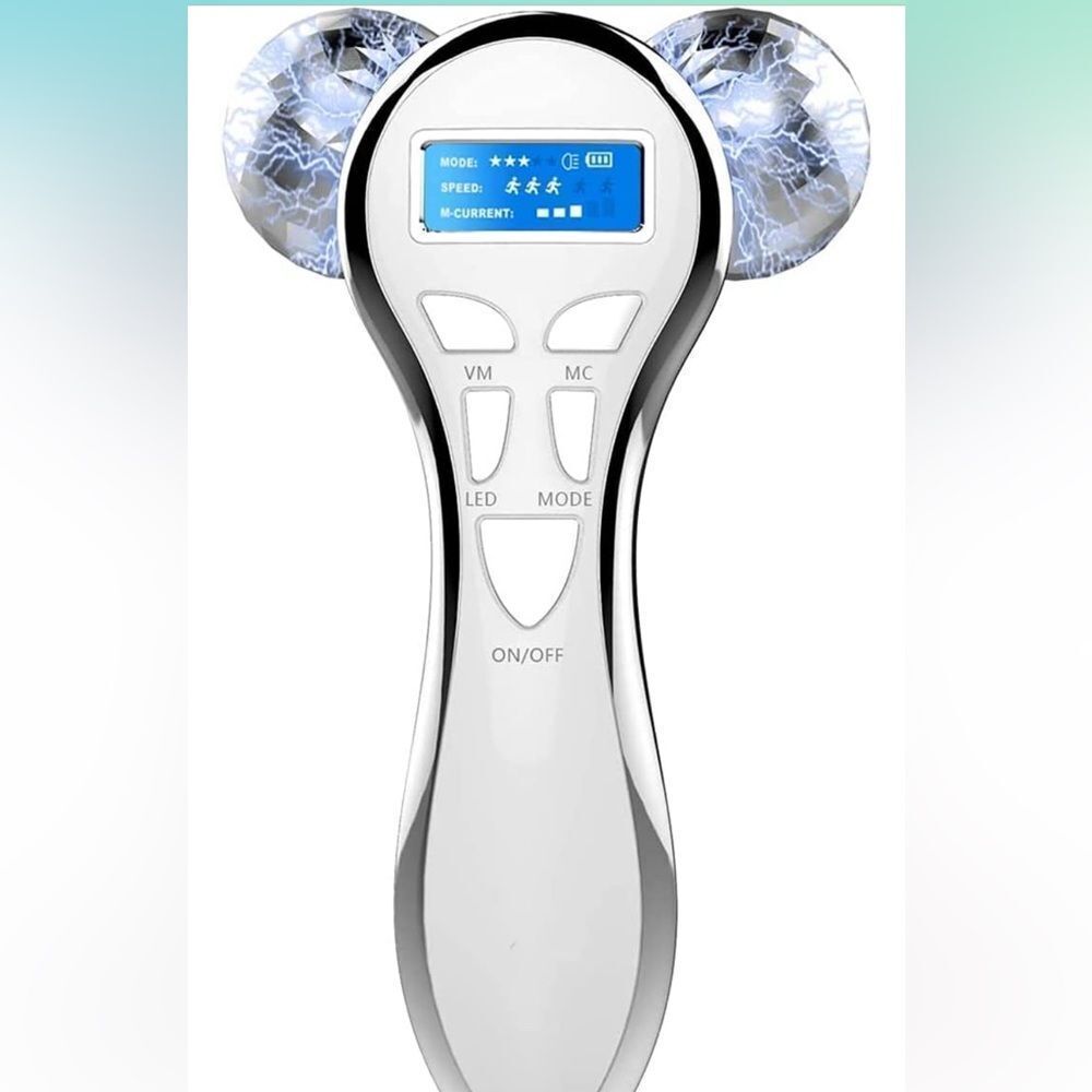 New Yemon 4D Microcurrent Face Massager Roller Electric Rechargeable Face Lifter